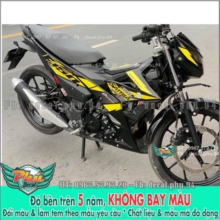 Tem rời Satria vàng đen nhám (B)