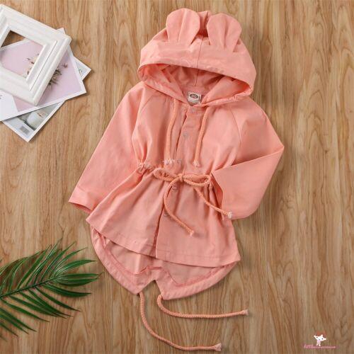 ❤XZQ-Kids Baby Girls 3D Ear Cute Hoodie Hooded Jacket Outwear Clothes