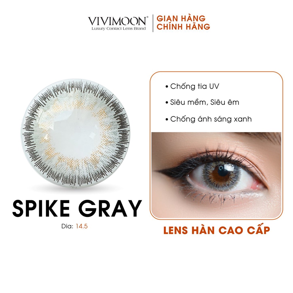 Lens Cận Xám Tây Hàn Quốc Spike Gray 14.5mm Vivimoon