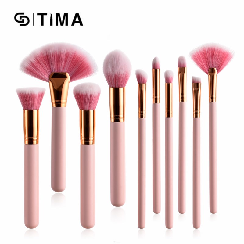 Set 10 Cọ Trang Điểm GDTIMA Màu Hồng