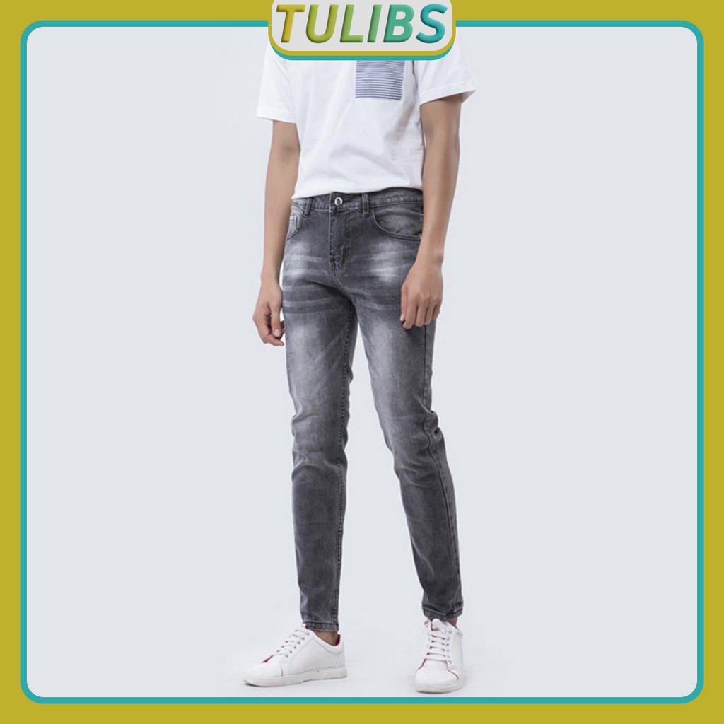 Quần jean nam ống côn chất bò cao cấp đẹp VNXK skinny xám đậm Tulibs DN456
