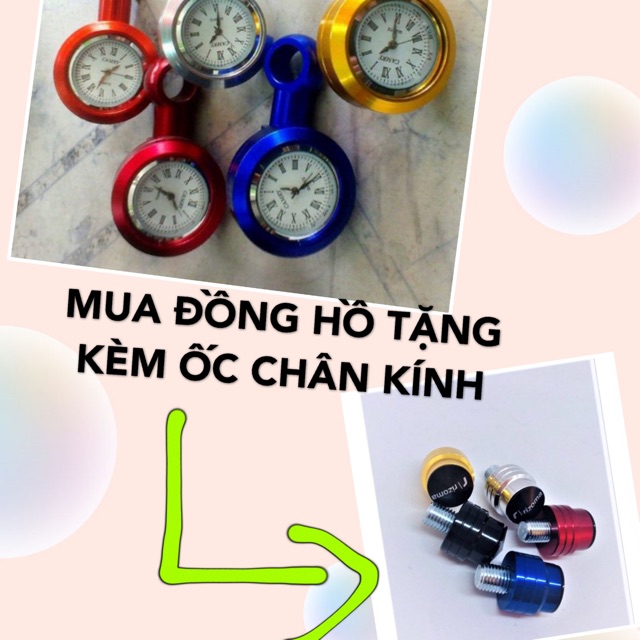 ĐỒNG HỒ MINI GẮN XE MÁY TẶNG KÈM ỐC CHÂN KÍNH CÙNG LOẠI GIÁ TỐT NHẤT