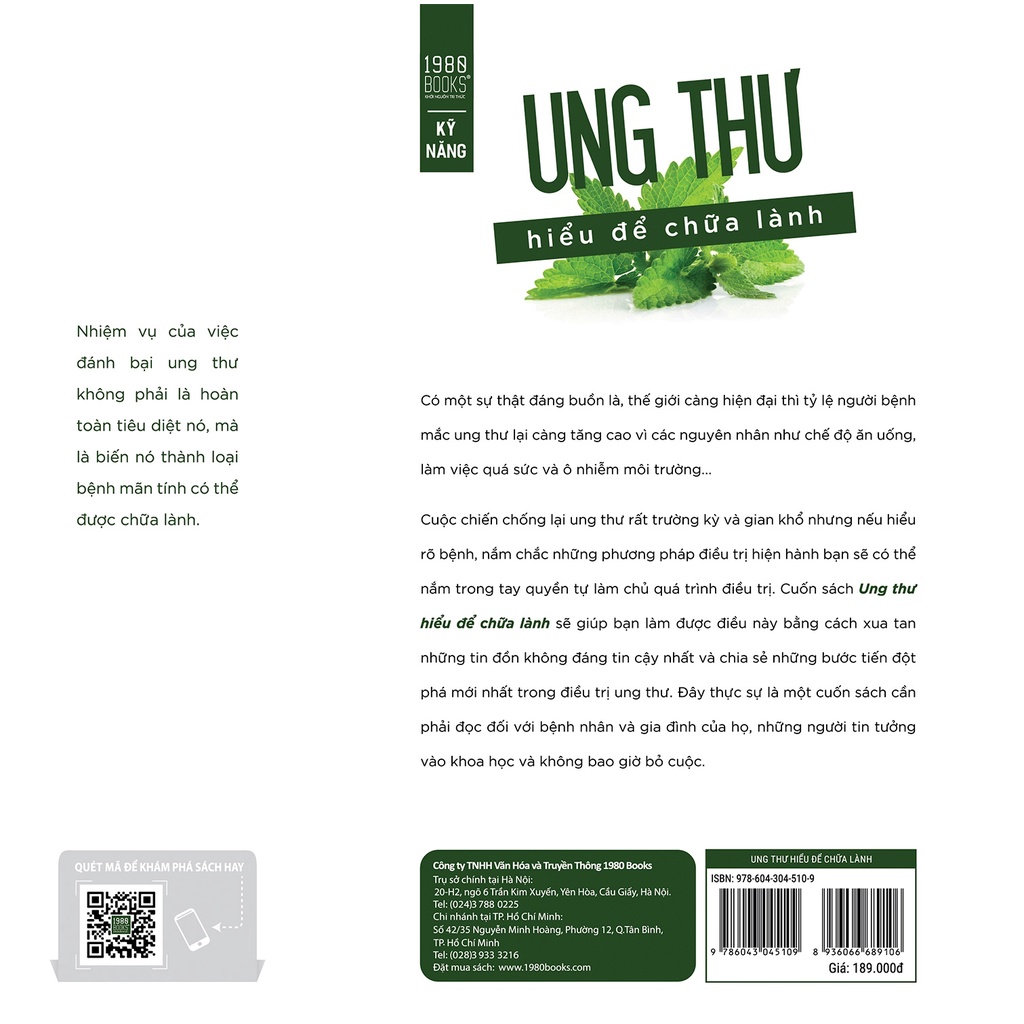 Sách - Ung Thư Hiểu Để Chữa Lành + tặng bookmark