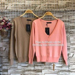 Áo khoác len nút bọc cổ tim 7 nút .