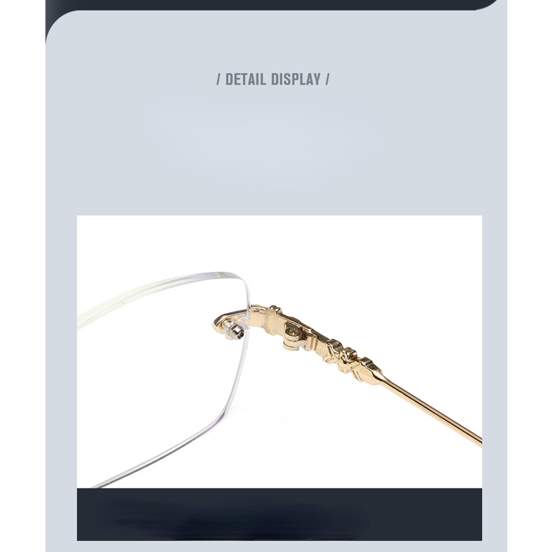 [+100°~+400°Kính Đọc Sách Không Gọng Chống Ánh Sáng Xanh Thoải Mái Chống Mệt Mỏi Cho Nam Và Nữ