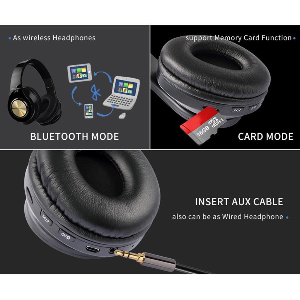 KY-10 Bluetooth Headphone Wireless Headphones Bluetooth 4.2 Stereo Gaming Headset Tai nghe không dây dạng chụp đầu kết nối Bluetooth 4.2