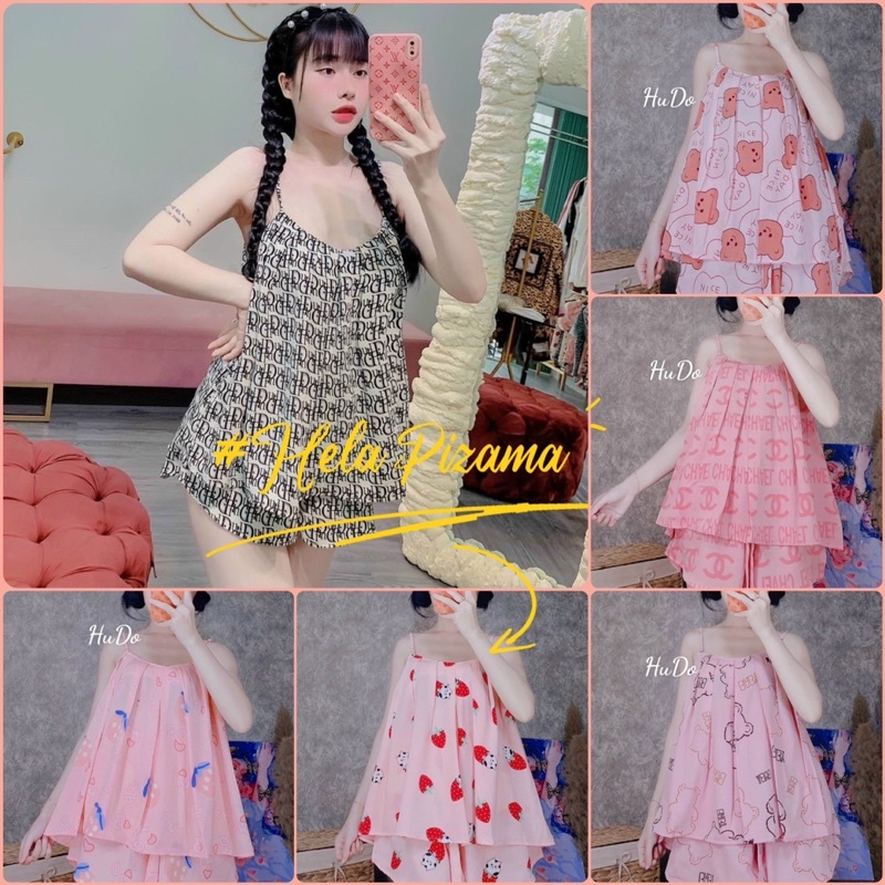 Bộ 2 dây lụa mango - bộ 2 dây mặc nhà- bộ đồ mặc nhà pizama