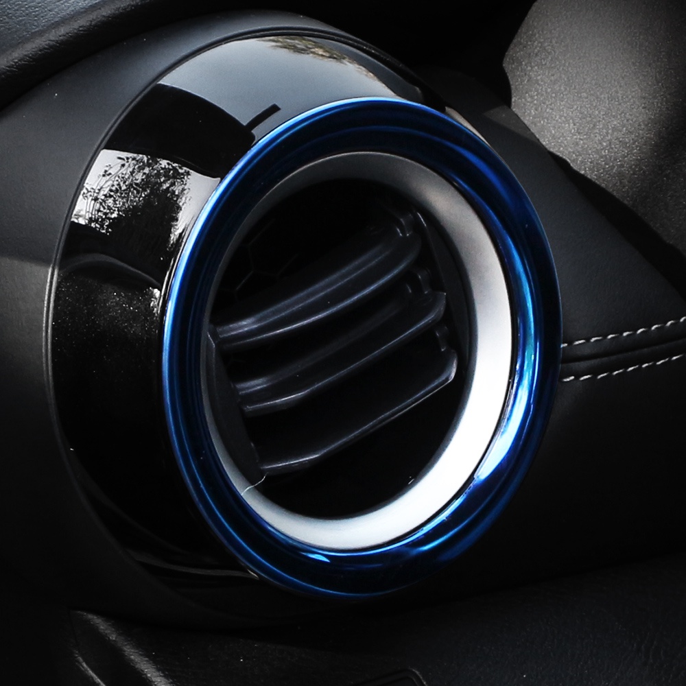 Set 2 Miếng Dán Trang Trí Lỗ Thông Khí Xe Hơi Nissan Kicks 2016-2021 Bằng Thép Không Gỉ