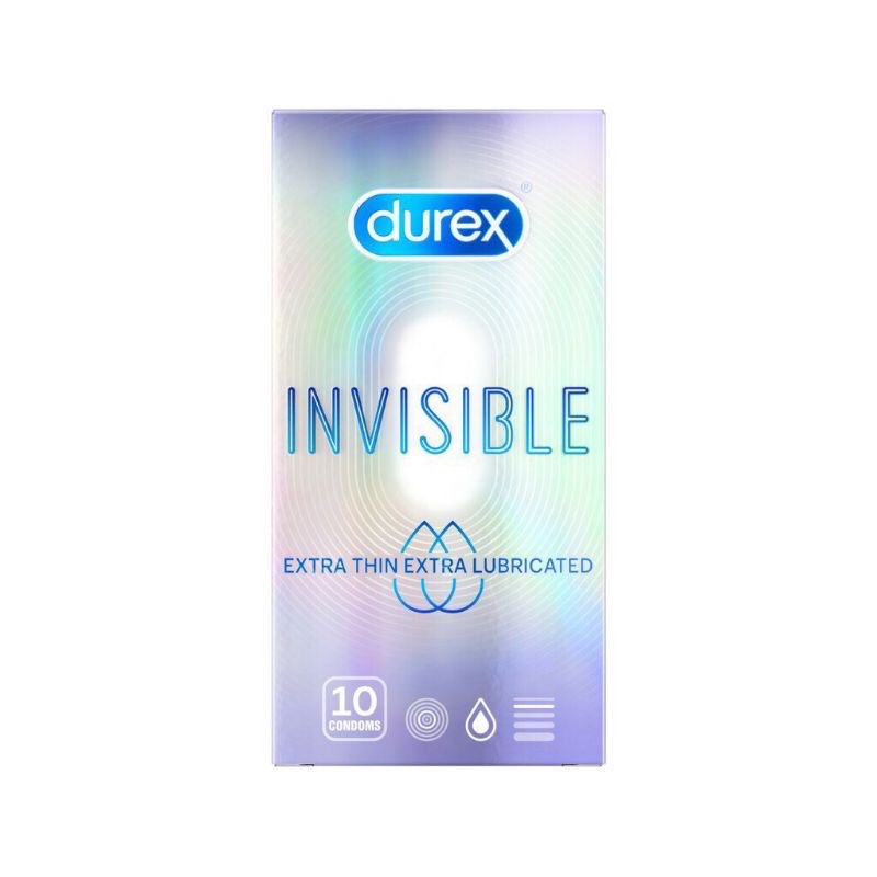 Bao cao su Durex INVISIBLE siêu siêu mỏng và có chất bôi trơn hộp 12 chiếc