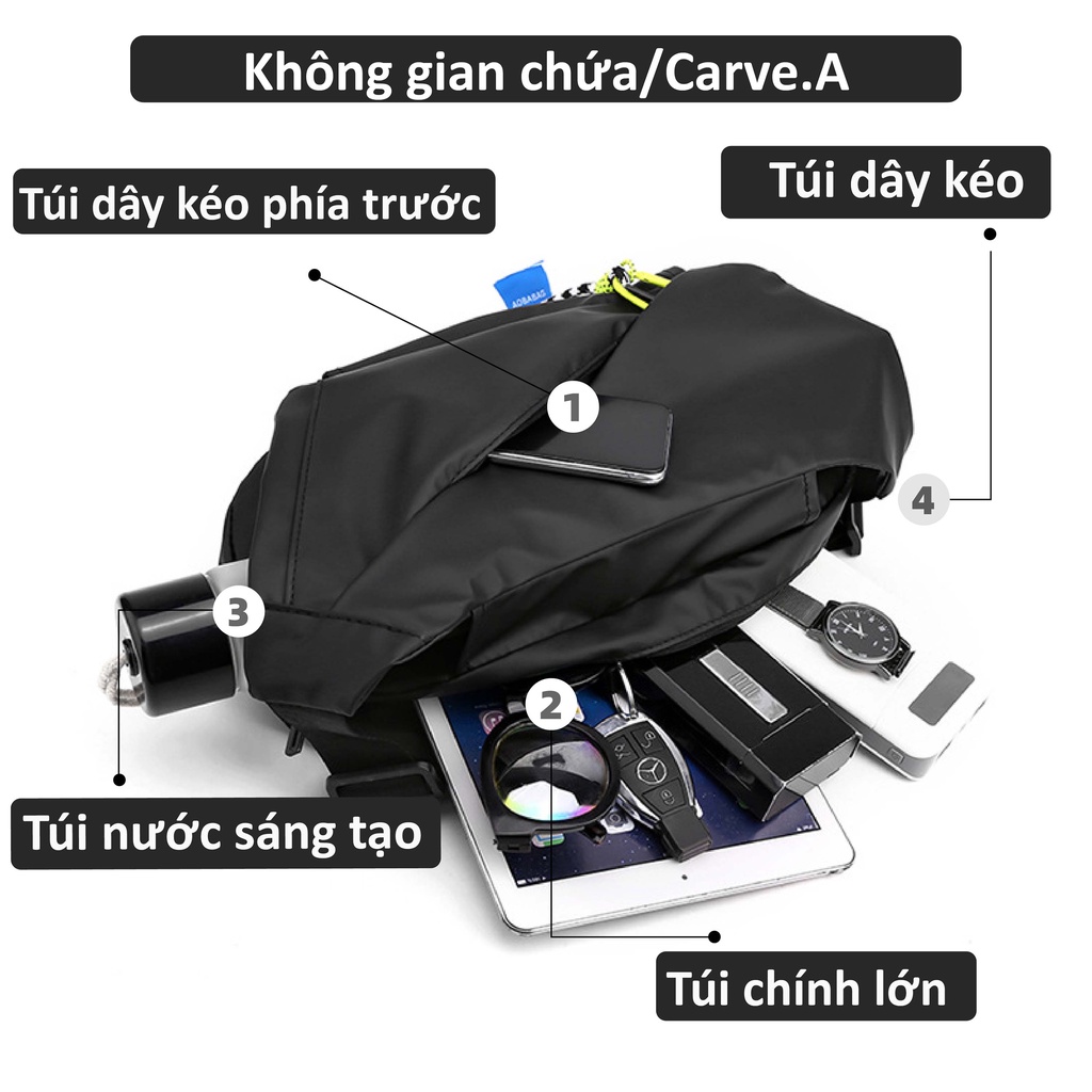 Carve Store Túi Đeo Chéo Cỡ Lớn Chống Thấm Nước Thiết Kế Sáng Tạo Thời Trang