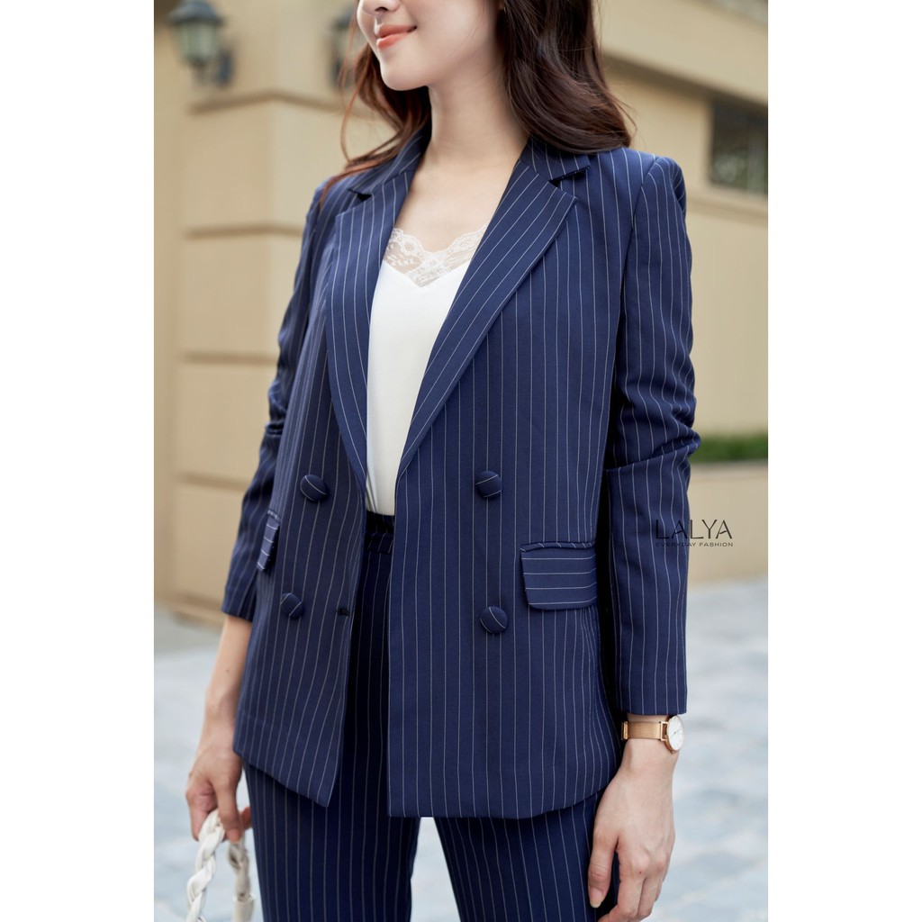 LALYA_Áo Blazer suông 3 in 1-Kẻ | BigBuy360 - bigbuy360.vn