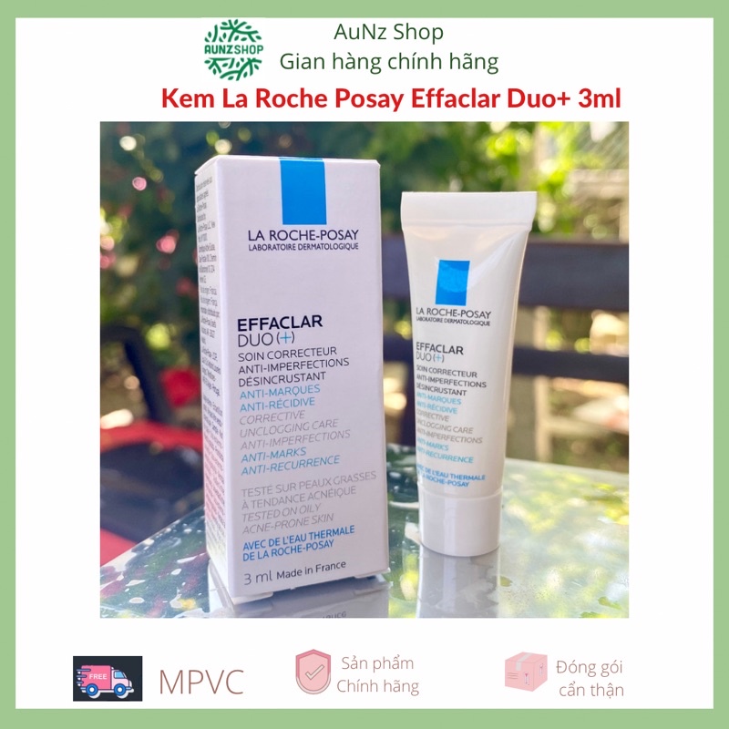 Kem dưỡng da giúp giảm mụn, thông thoáng lỗ chân lông ngăn ngừa thâm và mụn tái phát La Roche-Posay Effaclar Duo+ 3ml