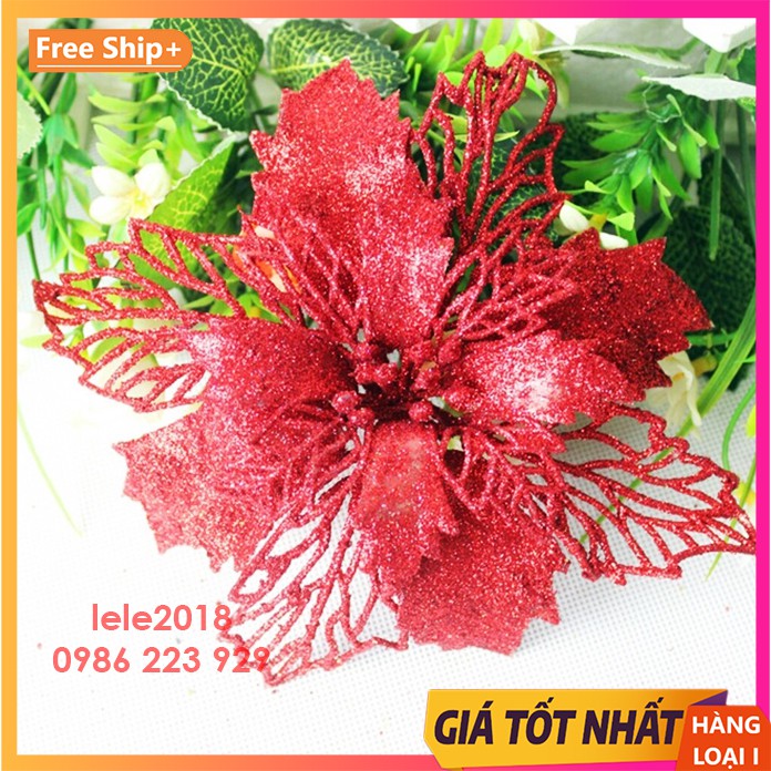 Hoa kim tuyến lưới cao cấp 18cm trang trí giáng sinh Noel và sự kiện