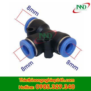 T nối nhanh PE Phi 8 | T nối nhanh lắp ống phun sương LPDE 8mm