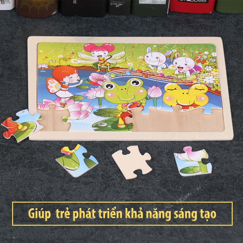Đồ chơi ghép hình cho bé gỗ 3d 24 mảnh, giáo dục rèn luyện trí tuệ thông minh tập trung sáng tạo và kiên nhẫn - BGH04