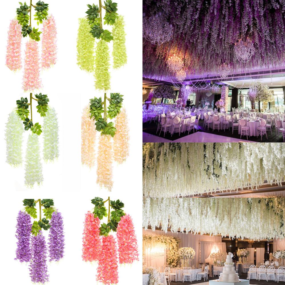 Bó Hoa Tử Đằng Giả 24 Bông Trang Trí Tiệc Cưới