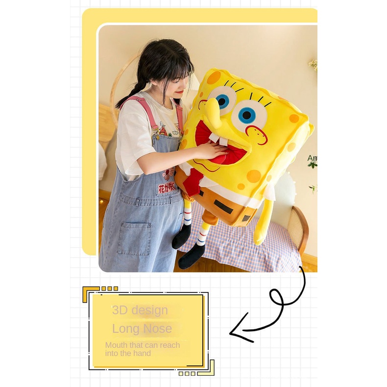 Gối Nhồi Bông Dễ Thương Hình Chú Bọt Biển Êm Ái