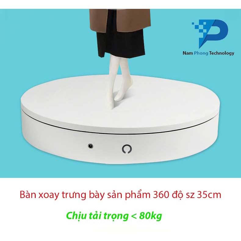BÀN XOAY, ĐẾ XOAY TRƯNG BÀY CHỤP ẢNH SẢN PHẨM 360 ĐỘ XOAY TRÁI PHẢI SZ 35CM - CHỊU TẢI