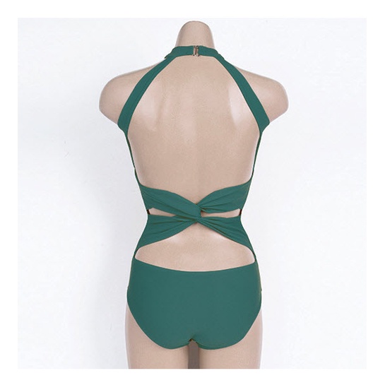 [Hàng Nhập] Đồ bơi - Bikini liền thân xoắn cổ dây lưng đan chéo #2037