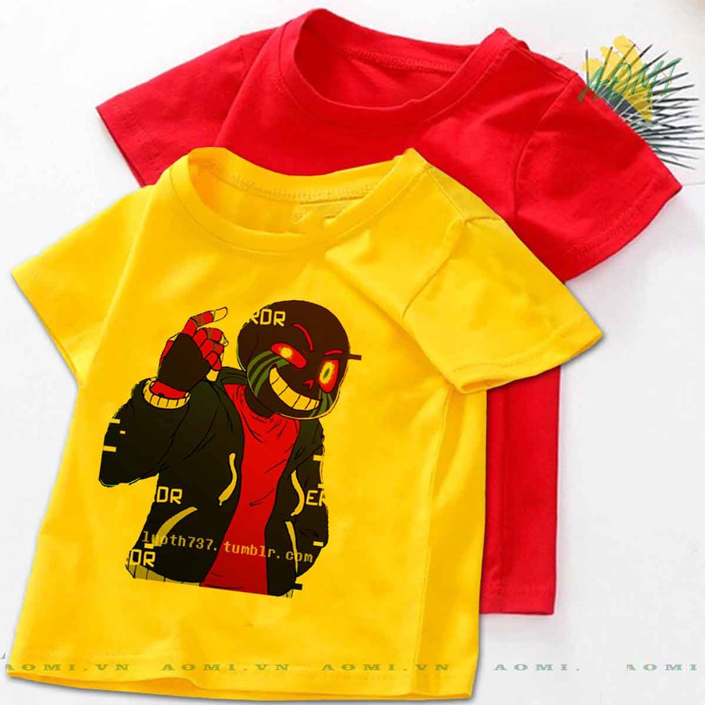 ÁO THUN Sans family UNISEX PHÔNG VÀNG TAY NGẮN NAM NỮ GIA ĐÌNH CẶP ĐÔI SIZE TRẺ EM BÉ TRAI GÁI AOMIVN