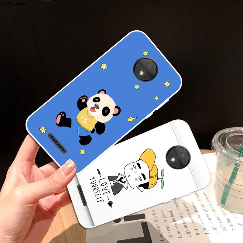 Motorola Moto C E4 G5 G5S G6 E5 Z Z2 Play Plus M X4 One Power Panda Soft Silicon TPU Case Cover