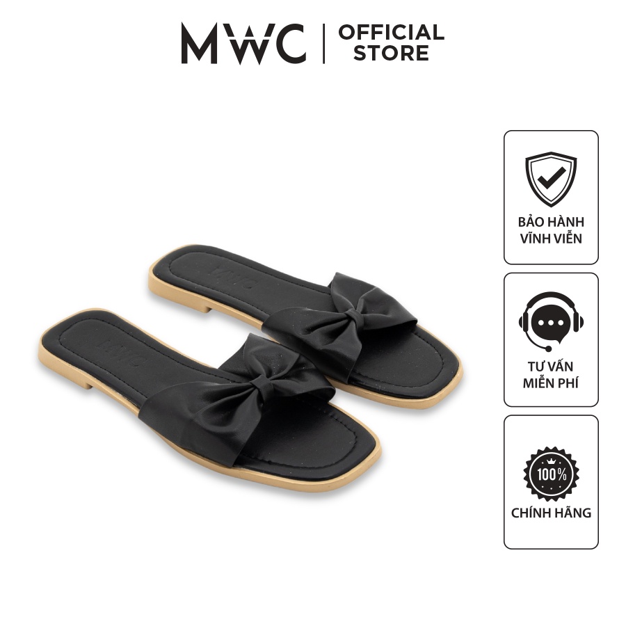 Dép Nữ MWC Đế Bệt Quai Thắt Nơ Siêu Xinh NUDE- 10056
