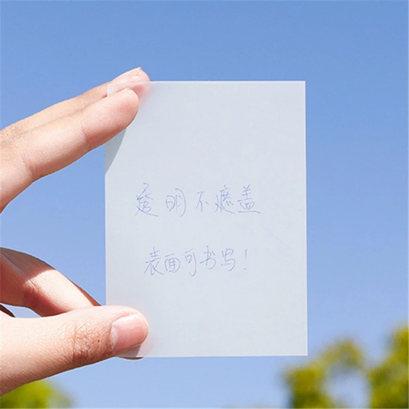Bộ 50 Tờ Giấy Ghi Chú Trong Suốt Chống Thấm Nước Tiện Dụng Cho Học Sinh/ Văn Phòng