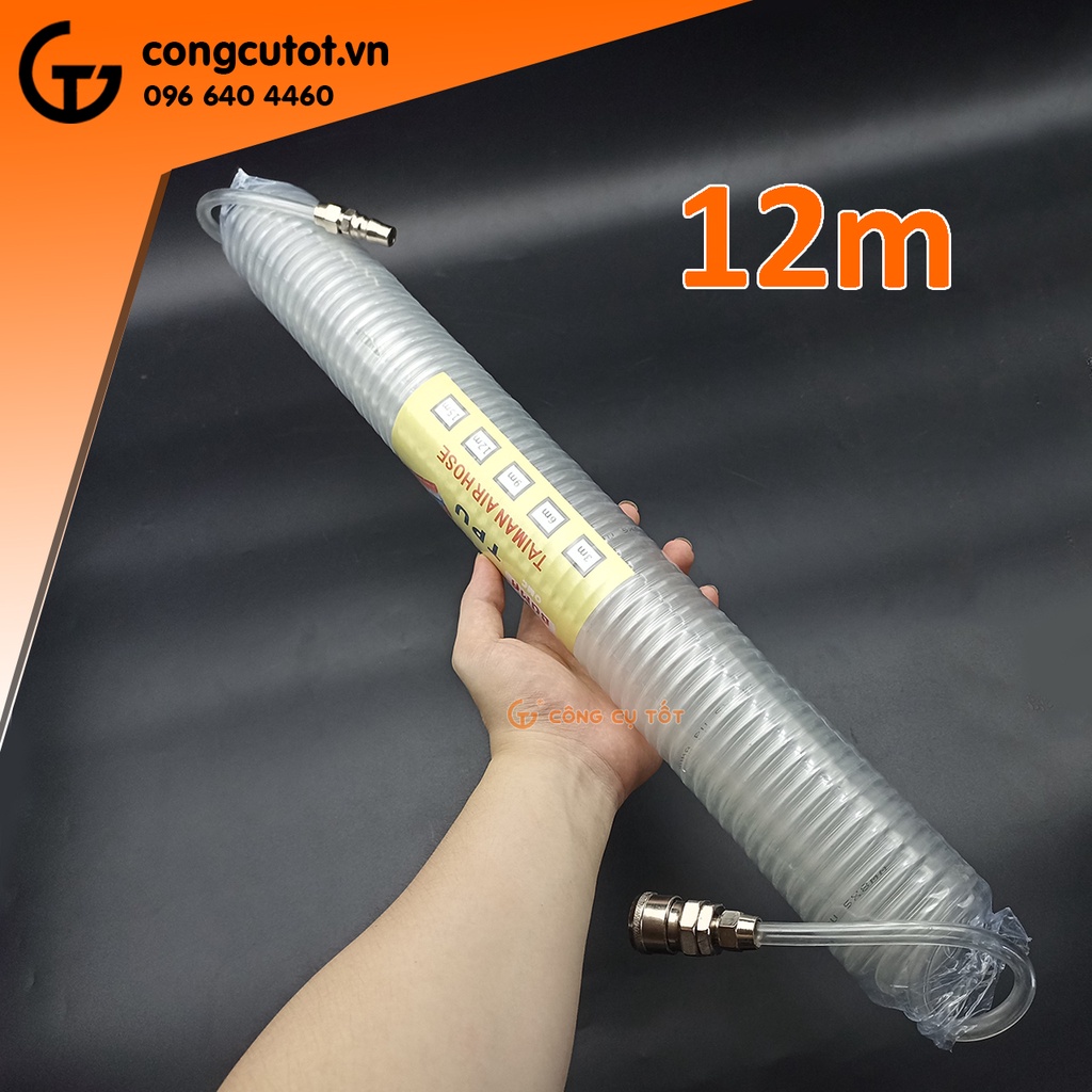 Dây bơm khí nén phi 8mm khóa nhanh SP20 và PP20