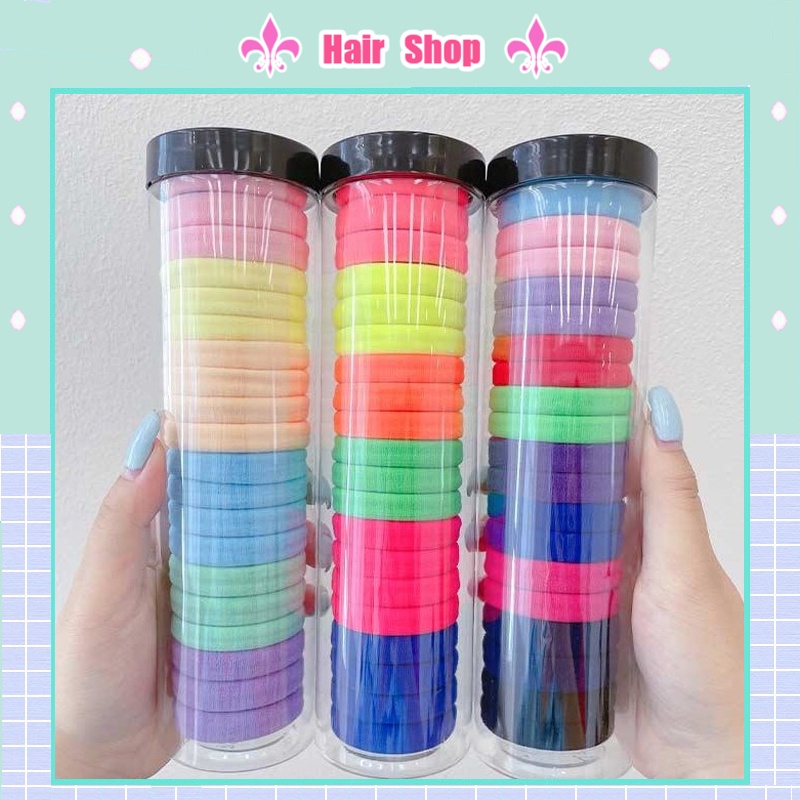 Dây cột tóc co giãn bằng cao su nhiều màu sắc thời trang đơn giản cho nữ