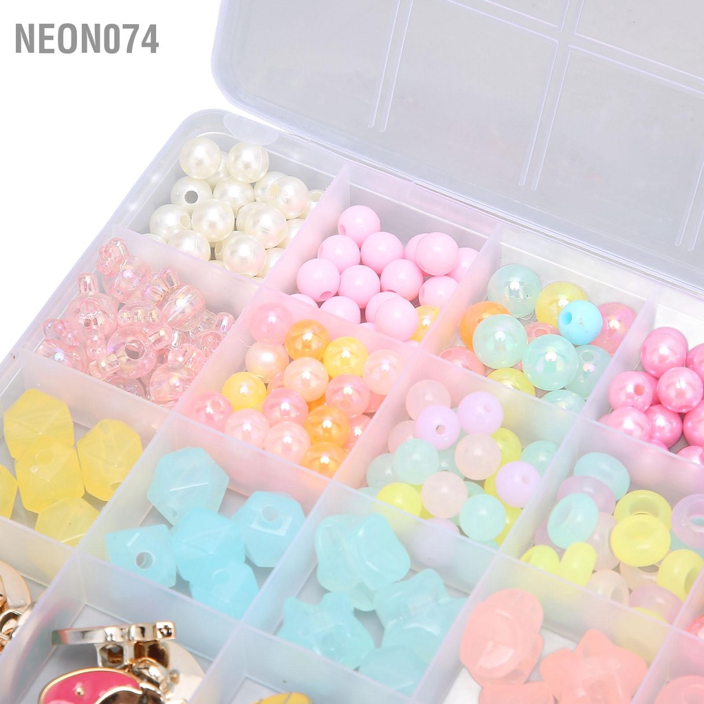 Neon074 Bộ hạt Nhựa Cô đặc Đào tạo Vòng tay Làm bằng cổ Vật liệu làm gái Tự