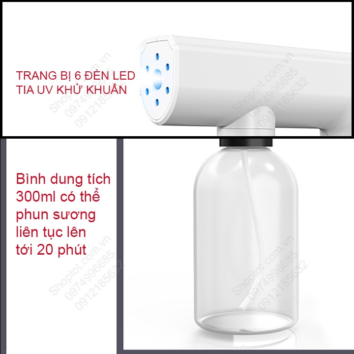 Máy Xịt Khử Khuẩn, Súng Phun Khử Khuẩn K5 PRO/XSD 030 Dùng Cho Văn Phòng, Cá Nhân, Gia Đình