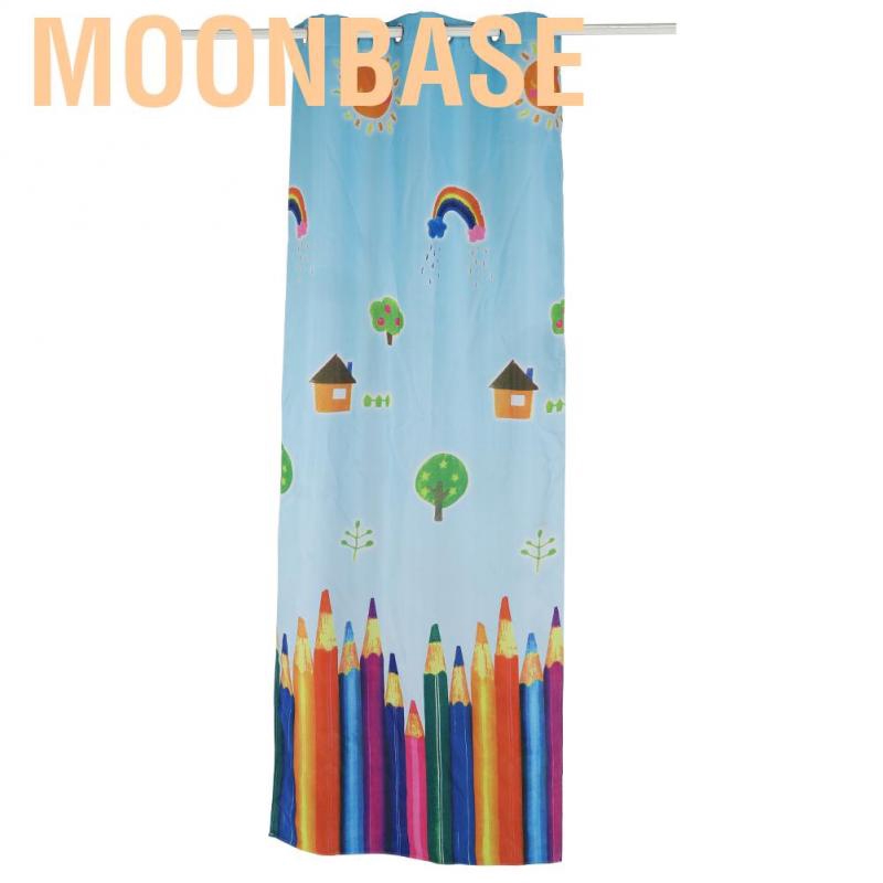 Moonbase curtains Window Curtain Cartoon Pencils Pattern Sheer Drape Child Kids Room Bedroom  blackout