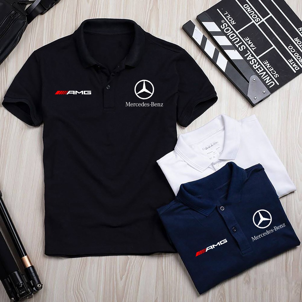 Áo polo Mec AMG đỏ - Áo Mercedes Cao cấp cotton thấm hút mồ hôi - nam nữ cao cấp, vải xịn, màu đẹp độc quyền