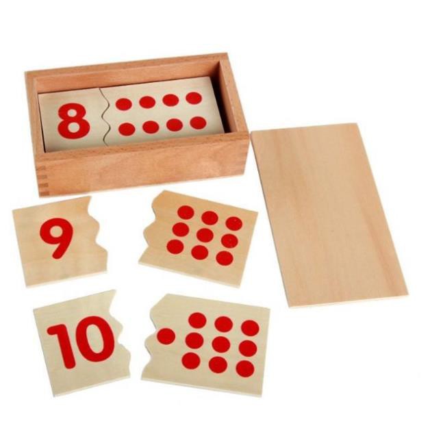 Giáo cụ Montessori - Số và thẻ dot 1-10 khớp số và chấm học lượng