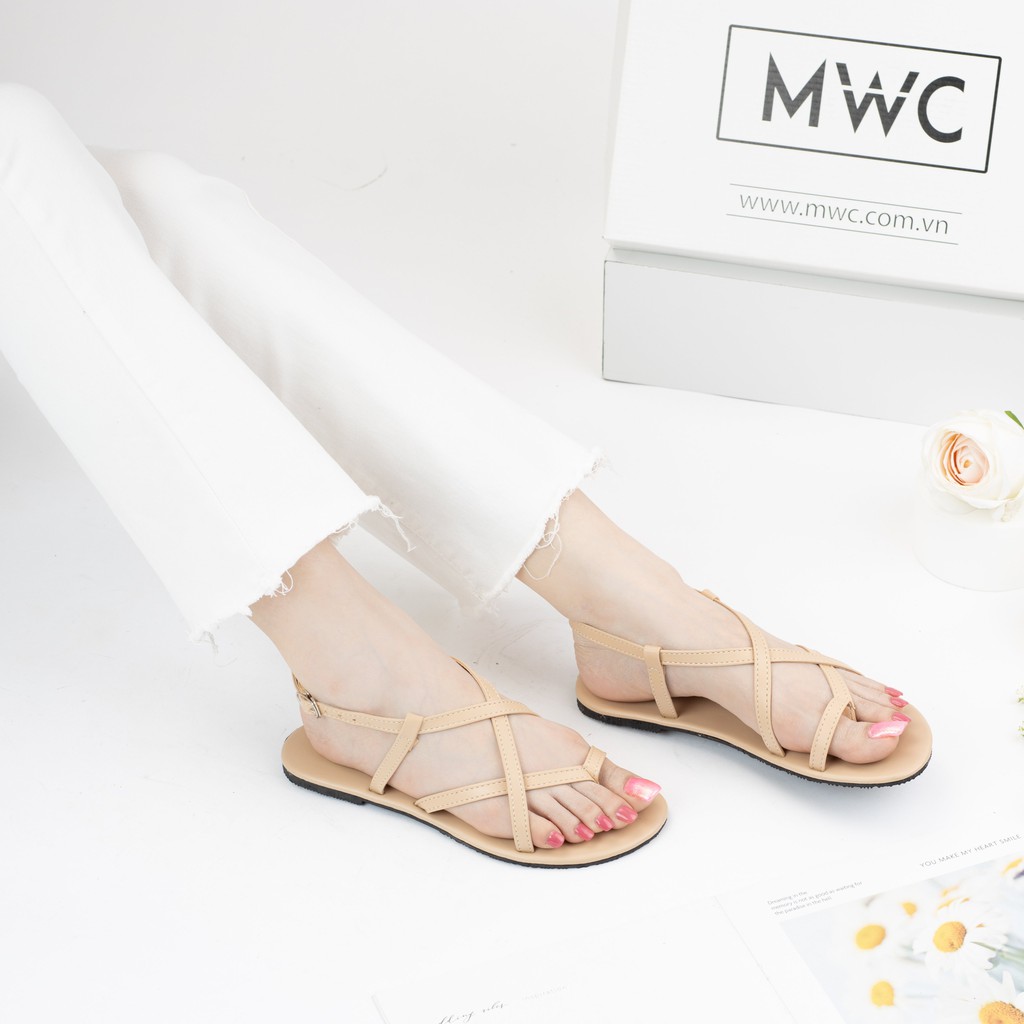 Giày sandal nữ quai đan xỏ ngón MWC NUSD- 2818