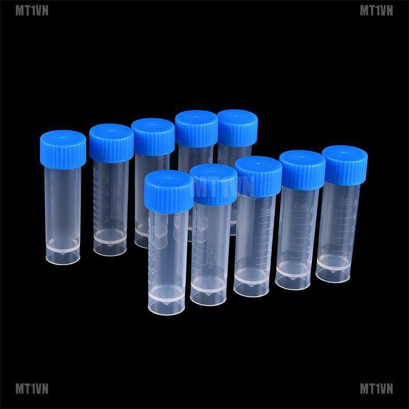 Bộ 10/20/50/100 ống nghiệm 5ml bằng nhựa chuyên dụng có nắp