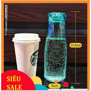 BÌNH NƯỚC THỦY TINH KIM CƯƠNG 400ml