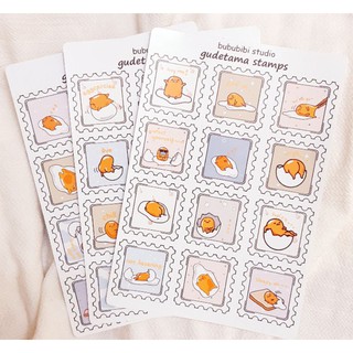Tờ Bullet Journal sticker hình tem: trứng lười