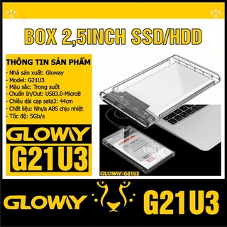 Mua  FREESHIP  HỘP ĐỰNG Ổ CỨNG DI ĐỘNG HDD BOX 2.5 USB 3.0 GLOWAY G21U3 TRONG SUỐT