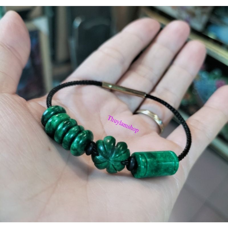 Vòng tay nam nữ tam tài mic lu thống, mặt 4 lá và ngũ điếu may mắn tài lộc