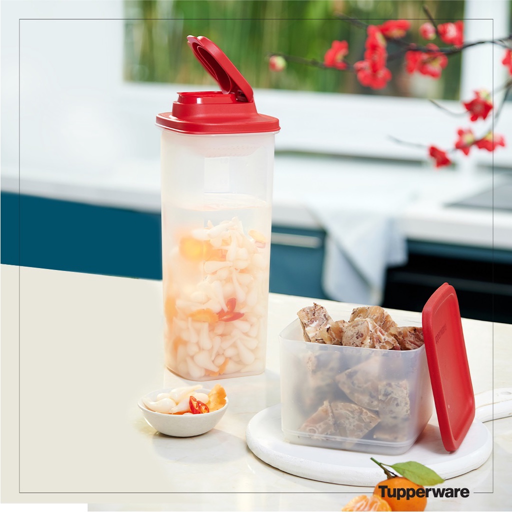 Bộ bình nước và hộp Tupperware Tasty Set Gen II ( Bình nước 2L và hộp BQTP 1 l)