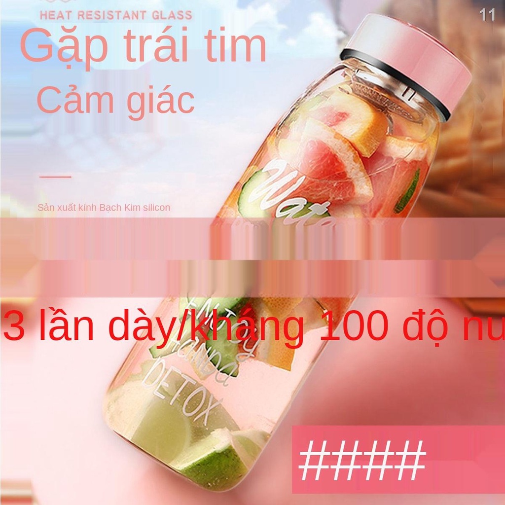 SCô gái thủy tinh Cốc đựng nước dung tích lớn dễ thương cho học sinh pha trà cho trẻ em ở nhà phim hoạt hình nam có nắp