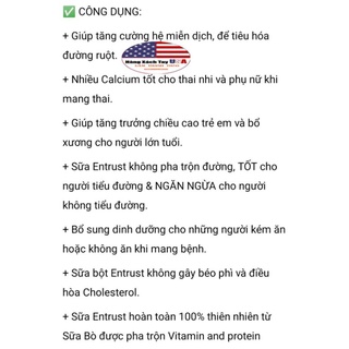 🇺🇸 SỮA ENTRUST MỸ (KHÔNG ĐƯỜNG)