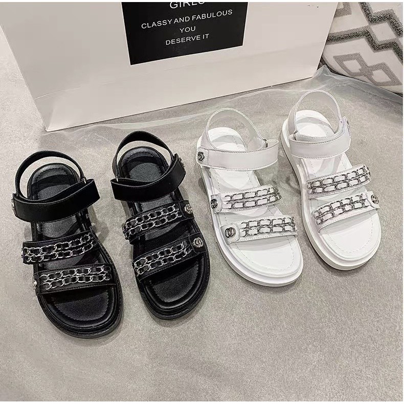 Sandan Nữ ẢNH THẬT Giày Đế Bằng 5p Quai viền [ HÀNG ĐẸP ] 8073