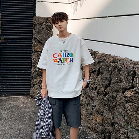 Áo Thun Dáng Rộng Tay Lỡ Phong Cách Hàn Quốc Dành Cho Nam Size M-5Xl