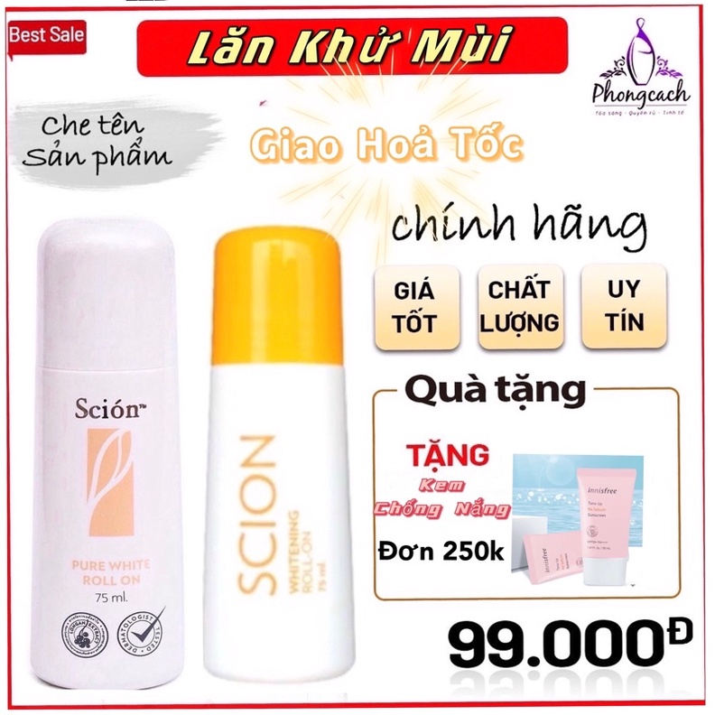 Lăn Khử Mùi SCION [ Lăn Nách ] khử mùi hiệu quả, giảm ố vàng và mồ hôi lưu hương cả ngày