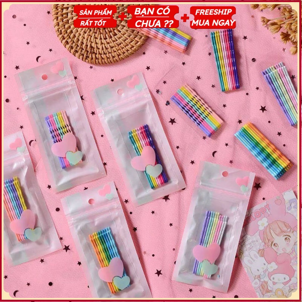 PVN26829 Set 6/10 Kẹp Tóc Kẹp Tăm Màu Sắc Hàn Quốc ( nhiều màu ngẫu nhiên) T2
