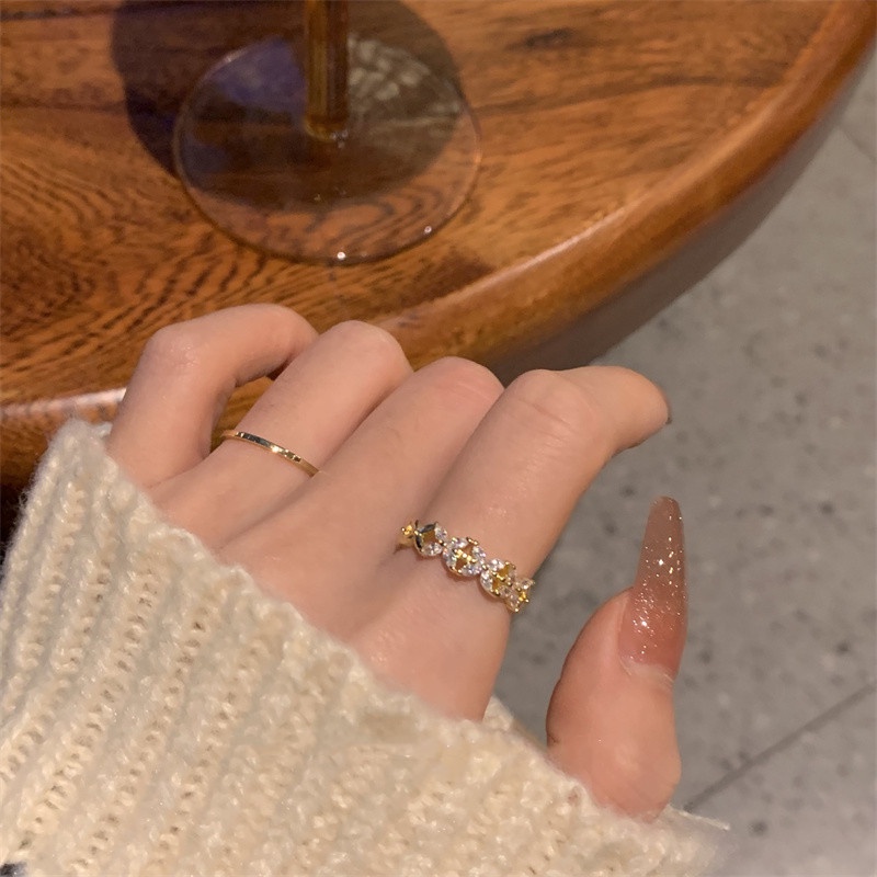 Nhẫn Hở Đính Ngọc Trai Zircon Đơn Giản Thời Trang