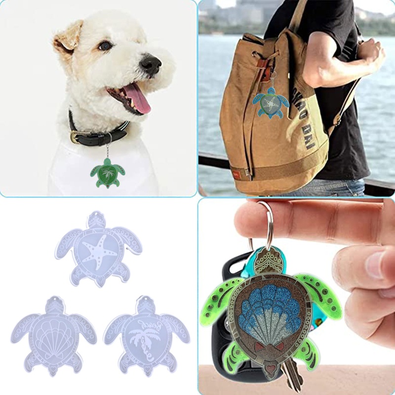 Khuôn Silicone Làm Móc Khóa / Trang Sức Hình Rùa DIY