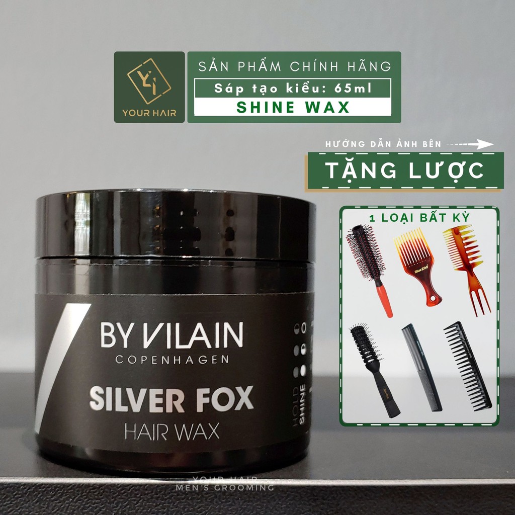 [Tặng Lược] Sáp vuốt tóc By Vilain Silver Fox - 65ml - Chính hãng Đan Mạch